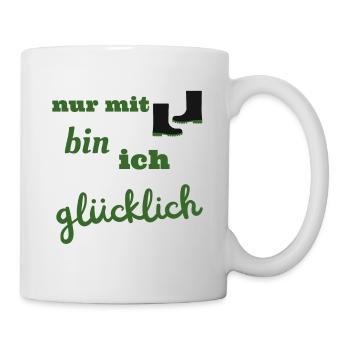 Gummistiefel Outdoor Draußen Garten und Feld Motiv - Tasse - Weiß - Rechts