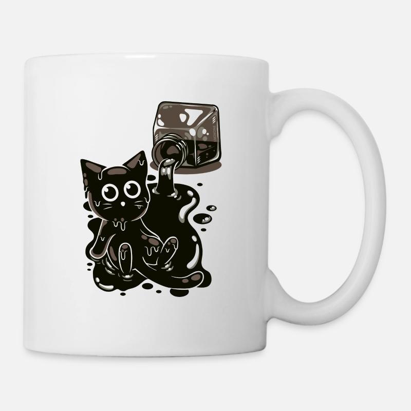 Ein schwarzes Kätzchen in Tinte - Humor - Tasse - Weiß