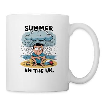 Sommer in England Wetter Regen Regnerisch Spaß - Tasse - Weiß - Rechts