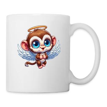 Singe Chimpanzé Ange Dessin Animé - Mug blanc - blanc - Droite