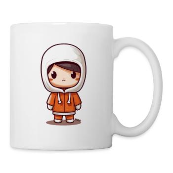 Cute Kawaii Chibi Kid with Hooded Jacket - Mug - white - Right