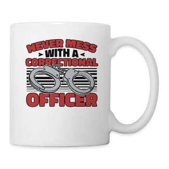 Ne plaisantez jamais avec un agent correctionnel - Mug blanc - blanc - Droite