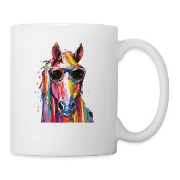 Cool Sunglasses Horse Covered In Rainbow Paint - Mug - white - Right