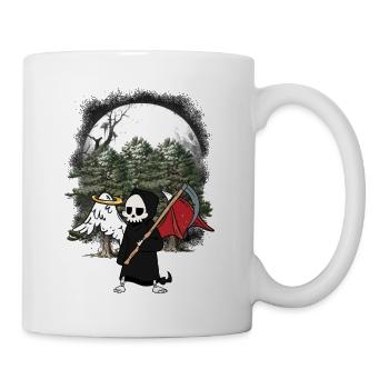 Sensenmann Engel Teufel Halloween Wald Tod - Tasse - Weiß - Rechts