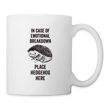 In Case of Emotional Breakdown Place Hedgehog Pun - Mug - white - Right