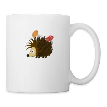 Leben Auf Der Hecke Lustiger Igel Mit Pilz - Tasse - Weiß - Rechts