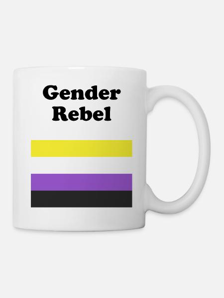 Nicht-binäre Flagge Geschlecht Rebell - Tasse - Weiß
