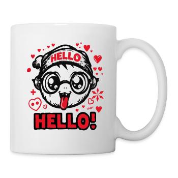 Le drôle de garçon bizarre bonjour-bonjour - Mug blanc - blanc - Droite