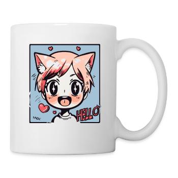 Süßes Fuchs Anime-Kind: Hallo! - Tasse - Weiß - Rechts