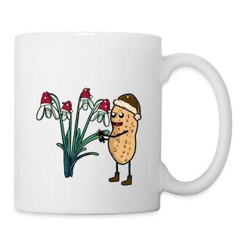 Erdnuss Frühling Schnee Garten Blumen Frost - Tasse - Weiß - Rechts