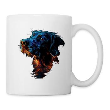 Red and Blue Dog Fierce and Vivid Animal Art - Tasse - Weiß - Rechts