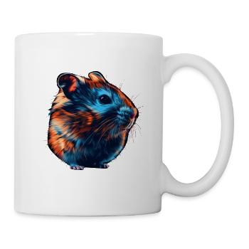Red and Blue Hamster Fierce and Vivid Animal Art - Tasse - Weiß - Rechts