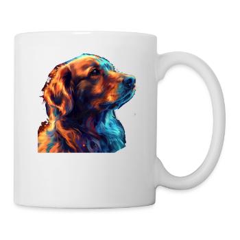 Red and Blue Golden Retriever Fierce - Mug - white - Right