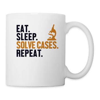 Manger Dormir Résoudre des cas Répéter Science Médico-légale - Mug blanc - blanc - Droite