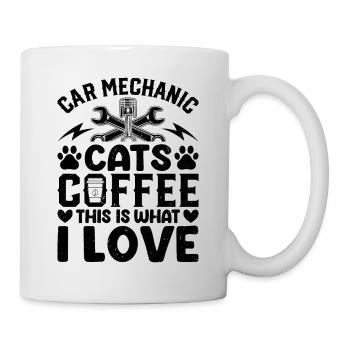 Car Mechanic, Cats, Coffee This Is What I Love - M - Mug - white - Right