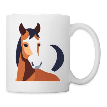Pferd mit braunem Fell - Tasse - Weiß - Rechts