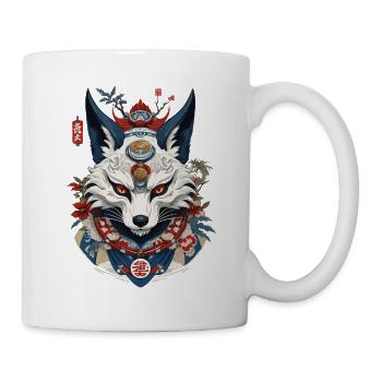 Ukiyo-E Kunst Stil Japan Fuchsgeist Kitsune Maske - Tasse - Weiß - Rechts