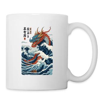 Vintage Ukiyo-E Style Japanese Dragon Art - Mug - white - Right