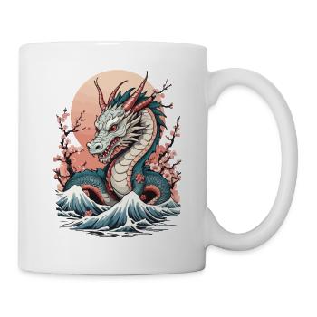 Dragon Anime Fan Style Vintage Japonais - Mug blanc - blanc - Droite