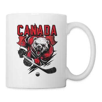 Canada - Polar Bear hockey sur glace - Mug blanc - blanc - Droite