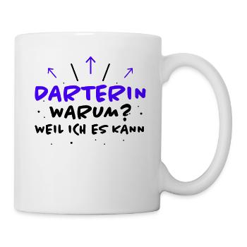 Darterin Spruch Dartspielerin Darterin Geschenk - Tasse - Weiß - Rechts