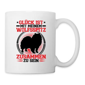 By my Wolfspitz his Keeshond - Mug - white - Right
