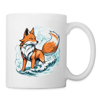 Japanese Kitsune Mask Kawaii Fox Spirit Design - Mug - white - Right