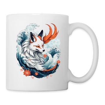 Japanische Kitsune Fuchs Anime Kawaii Fuchsgeist - Tasse - Weiß - Rechts