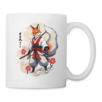 Samurai Kitsune Fox Kawaii Fox Spirit Design - Mug - white - Right