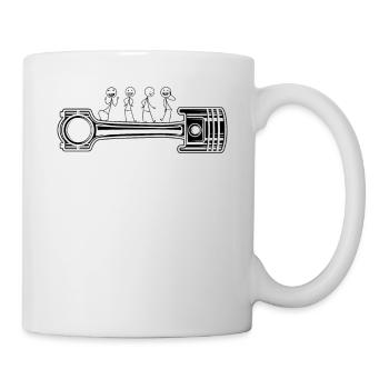 Car Mechanic piston funny Mechanic Stick Figure - Tasse - Weiß - Rechts