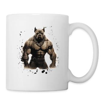 Hund Pit Muskeln Bodybuilding Beast - Tasse - Weiß - Rechts