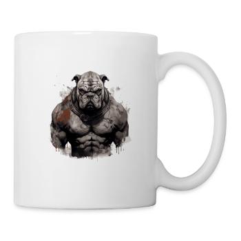 Bulldog Dog Muscles Bodybuilding - Mug - white - Right