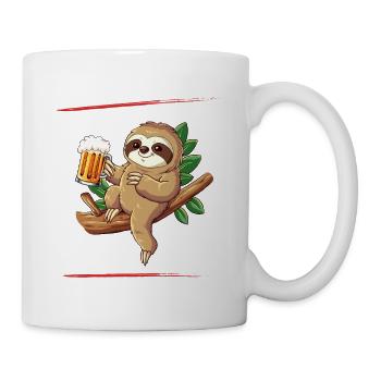 Faultier Sauftier Liebevoll Lieber Voll - Tasse - Weiß - Rechts