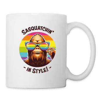 Sasquatchin' in Style - Funny Bigfoot - Mug - white - Right
