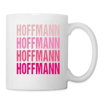 Hoffmann Idée cadeau de nom de famille rose rétro - Mug blanc - blanc - Droite