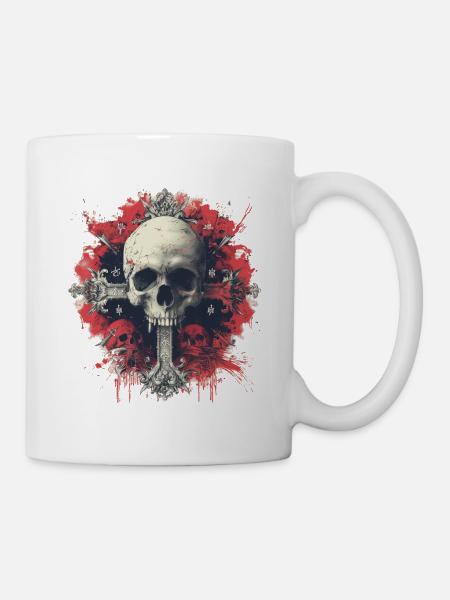 Skull Cross - Tasse - Weiß