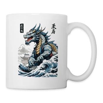 Dragon Anime Japanese Vintage Cherry Blossoms - Mug - white - Right