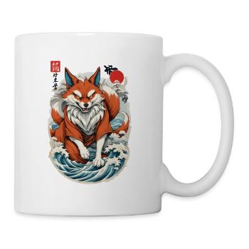 Masque Kitsune Japonais Anime Kawaii Renard Fantôme - Mug blanc - blanc - Droite