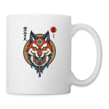 Masque Kitsune Japonais Anime Kawaii Renard Fantôme - Mug blanc - blanc - Droite