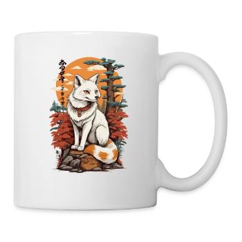 Masque Kitsune Japonais Anime Kawaii Renard Fantôme - Mug blanc - blanc - Droite