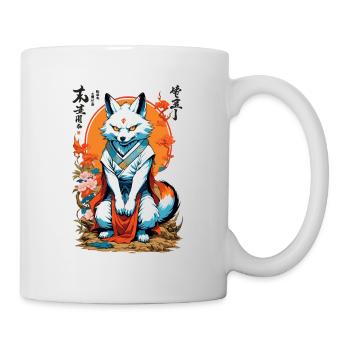 Masque Kitsune Japonais Anime Kawaii Renard Fantôme - Mug blanc - blanc - Droite