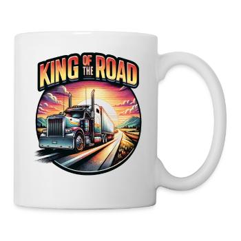 King of the Road - LKW Design. Fernfahrer, Trucker - Tasse - Weiß - Rechts