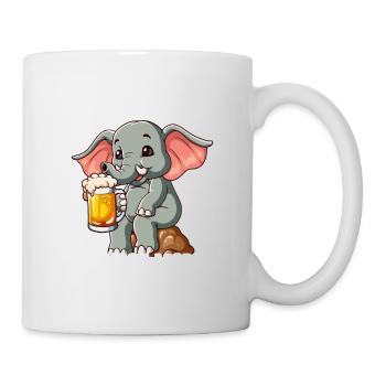 Elefant Bier - Tasse - Weiß - Rechts