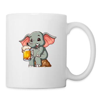 Saufari Elefantenedition Elefant Bier - Tasse - Weiß - Rechts