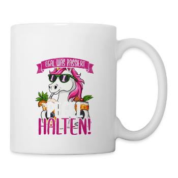Mädels Egal Was Passiert Pegel Halten - Tasse - Weiß - Rechts