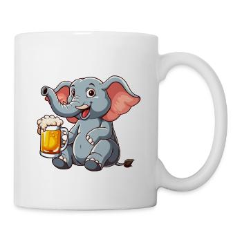 Bierfant Elefant Bier - Tasse - Weiß - Rechts