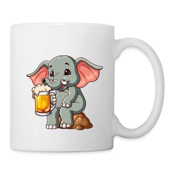 Bierfant Elefant Bier - Tasse - Weiß - Rechts