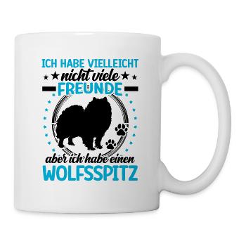 Wolfspitz is my friend Keeshond - Mug - white - Right