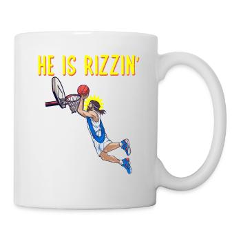 He is risen! Outfit für Ostern, Basketball Jesus - Tasse - Weiß - Rechts