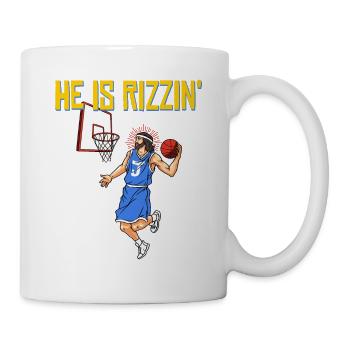 He is risen! Outfit für Ostern, Basketball Jesus - Tasse - Weiß - Rechts